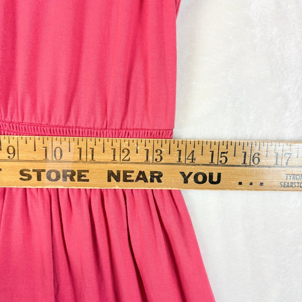 Matilda Jane Ruffle Dress Womens Medium Pink Excellent Smocked Sleeveless Knit - Picture 5 of 10